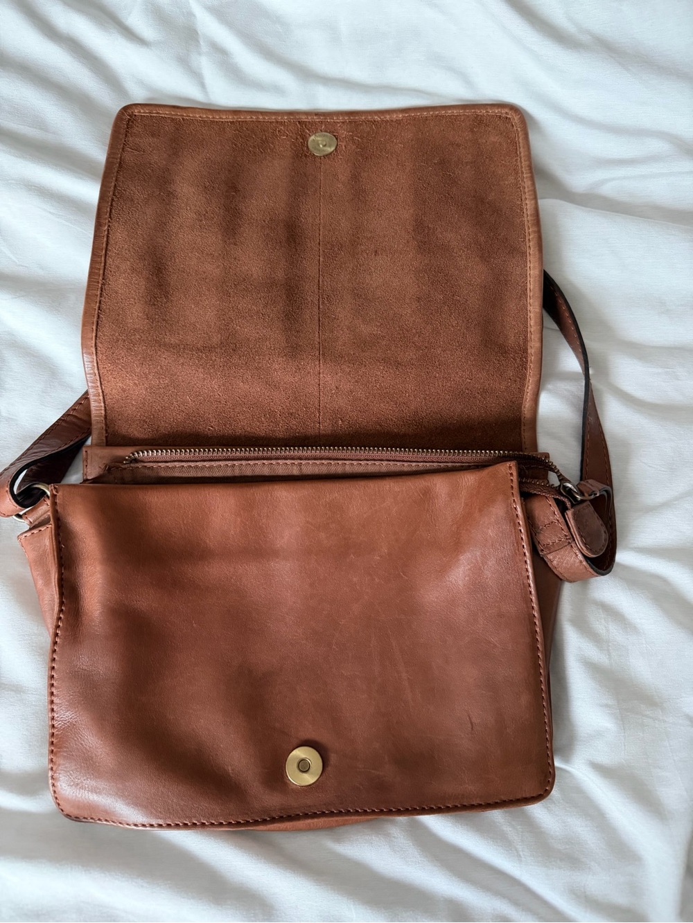 Woven Brown Leather Crossbody Bag - Picture 2 of 3